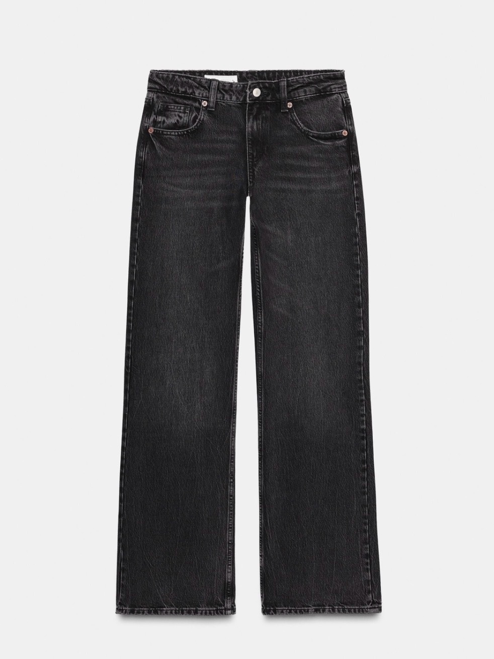 Zara Trf Wide Leg Low Rise Jeans